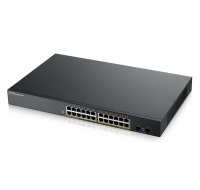 Zyxel GS1900-24HP v2 26portový gigabitový webový inteligentný PoE prepínač, 24x gigabitový RJ45, 2x SFP, rozpočet PoE 170W