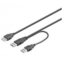 Kábel USB PREMIUMCORD 2.0 napájací kábel Y A/M + A/M -- A/F 0.4m + 0.5m