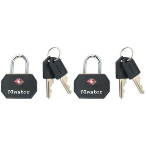 Master Lock Visací zámek  TSA - černý (2 ks / blistr)