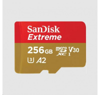 Karta SanDisk micro SDXC 256GB Extreme (190 MB/s Class 10, UHS-I U3 V30) + adaptér