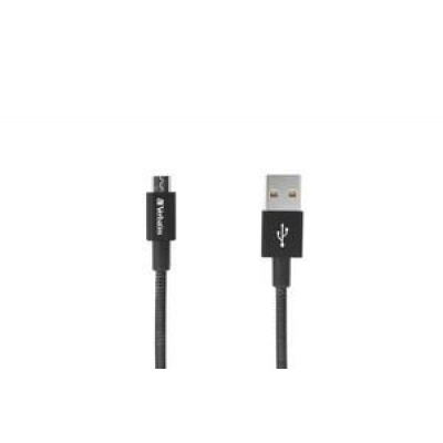 VERBATIM Micro B USB kábel na synchronizáciu a nabíjanie 30 cm (čierny)