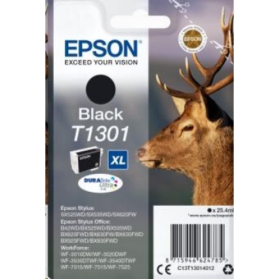 Atrament EPSON čierny Singlepack "Deer" Black T1301 DURABrite Ultra Ink (25,4 ml)