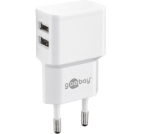 Goobay Napájecí a nabíjecí adaptér 230V na 2x USB, max.2,4A, bílý