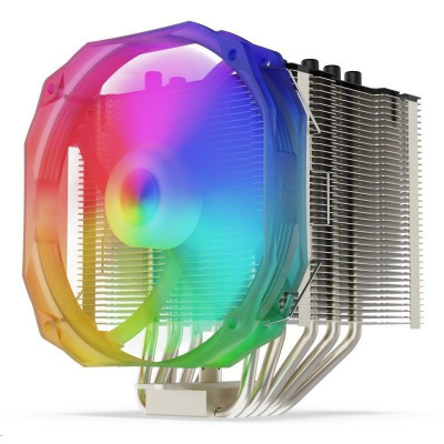SilentiumPC chladič CPU Fortis 3 EVO ARGB HE1425, ultra tichý, 140mm ventilátor, 5 tepelných trubíc, ARGB, PWM, pre Intel a AMD