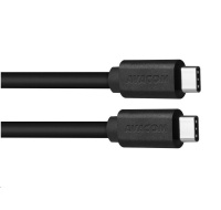 Dátový a nabíjací kábel USB Type-C na USB Type-C, 100 cm, čierny