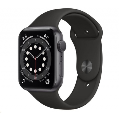 APPLE Watch Series 6 GPS, 40mm vesmírně šedé hliníkové pouzdro + černý sport řemínek