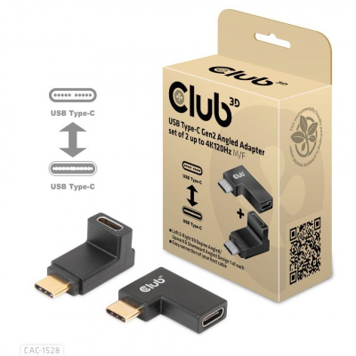 Club3D USB-C Gen2 uhlový adaptér sada 2, 4K120Hz (M/F)