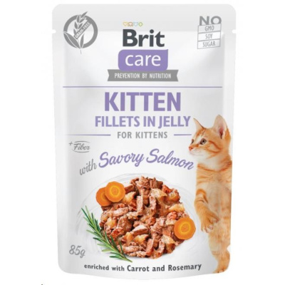 Kap.Brit Care Cat Kitten. Fillets in Jelly with Savory Salmon 85 g