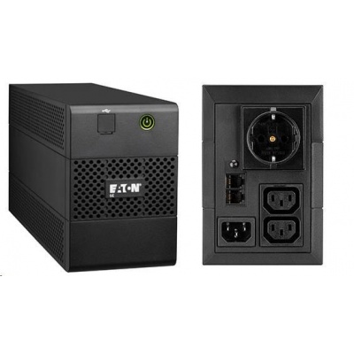 Eaton 5E 850i USB DIN, UPS 850VA / 480 W, 2 zásuvky IEC, 1 zásuvka schuko