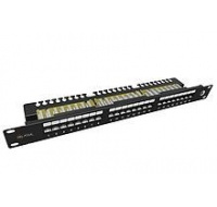 Solarix Patch panel 24 x RJ45 CAT6 UTP s prepojovacou lištou 1U SX24L-6-UTP-BK-N