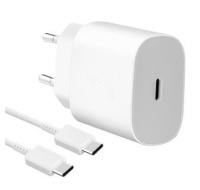 Samsung síťová nabíječka EP-TA800EWE + kabel EP-DA905BWE USB-C, 25W, bílá, (bulk)