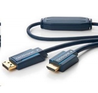 ClickTronic HQ OFC kábel DisplayPort - HDMI typ A, pozlátený kon., 3D, M/M, 10m