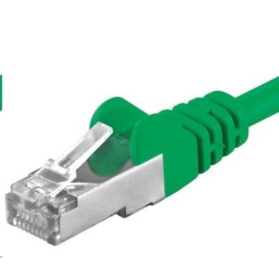 PREMIUMCORD Patch kabel CAT6a S-FTP, RJ45-RJ45, AWG 26/7 2m zelená