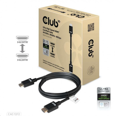 Kábel HDMI Club3D 2.1 Ultra High Speed HDMI™ 4K120Hz, 8K60Hz, 2m