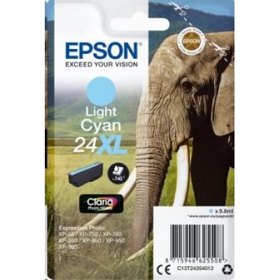 Atramentová tyčinka EPSON Singlepack "Elephant" Light Cyan 24XL Claria Photo HD Ink