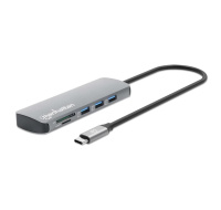 MANHATTAN Dokovací stanice USB-C 9v1, HDMI, USB-C 3.0, USB-C PD 100W, 3xUSB-A 3.0, SD/microSD, RJ45
