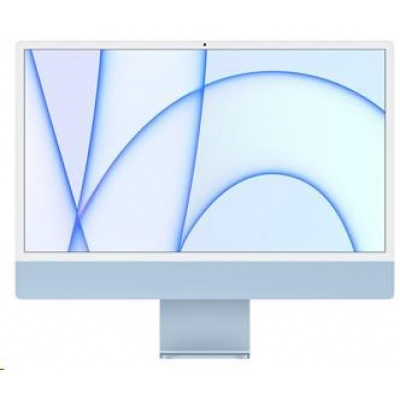 APPLE 24-palcový iMac s Retinou 4.5K displej: čip M1 s 8-jadrovým CPU a 8-jadrovým GPU, 16 GB RAM, 256 GB - modrá