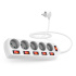 CONNECT IT prodlužovací kabel 230V, 5 zásuvek, 2m, s vypínači, bílá