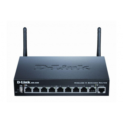 D-Link DSR-250N Wireless N Unified Service Router, 1x gigabit WAN, 8x gigabit LAN, 1x USB, VPN