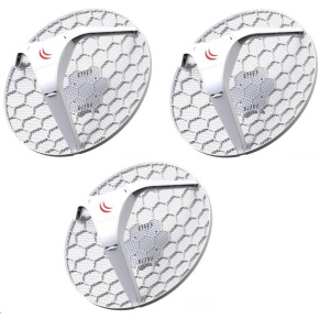 MikroTik LHG 5 (RBLHG-5nD-3), 3-PACK, 600MHz CPU, 64MB RAM, 1x LAN, 5GHz Wi-Fi, 25dBm, ant. 2x24dBi, 802.11a/n, vrátane. L3