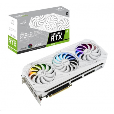 ASUS VGA NVIDIA GeForce ROG Strix RTX 3070 V2 White OC Edition, RTX 3070 LHR, 8 GB GDDR6, 3xDP, 2xHDMI
