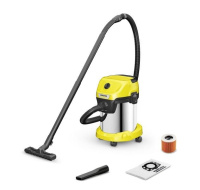 Karcher WD 3 S víceúčelový vysavač, 1000 W, nádoba 17 l, mokré i suché vysávání, skládaný filtr, funkce fukaru