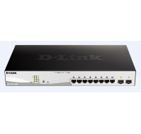 D-Link DGS-1210-10MP 10-portový gigabitový Smart+ PoE switch, 8x GbE PoE+, 2x SFP, PoE 130W, bez ventilátora