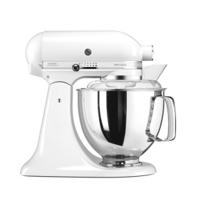 KitchenAid Artisan 5KSM175PSEWH Kuchyňský robot - 10 rychlostí, planetární systém, celokovová konstrukce, bílá