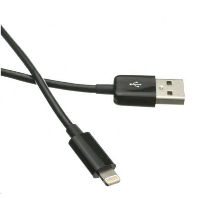 Kábel C-TECH USB 2.0 Nabíjací a synchronizačný kábel Lightning (IP5 a vyšší), 2 m, čierny