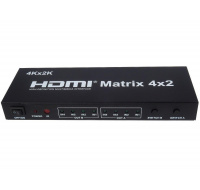 PremiumCord HDMI maticový prepínač 4:2, so zvukom, rozlíšenie 4Kx2K