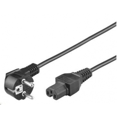 PREMIUMCORD Kabel síťový 230V k počítači 2m IEC 320 C15 konektor s drážkou