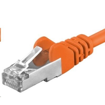 PREMIUMCORD Patch kabel CAT6a S-FTP, RJ45-RJ45, AWG 26/7 10m oranžová