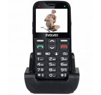 EVOLVEO EasyPhone XG, mobilný telefón pre seniorov s nabíjacím stojanom, čierny