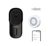 iGET HOME Doorbell DS1 Black + Chime CHS1 White