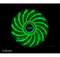 AKASA ventilátor Vegas 120x120x25mm, 1200RPM podsvietený, 15xLED, zelený