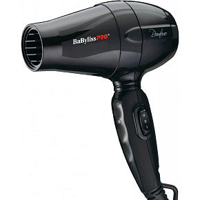 BaByliss PRO BAB5510E mini fén, 1200 W, duální napětí, difuzér, koncentrátor, černý