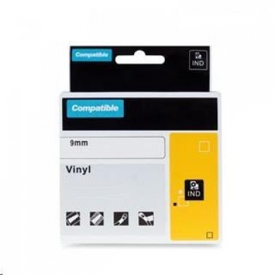 PRINTLINE kompatibilní páska s DYMO 18490, 12mm x 3,5m, černý tisk / žlutý podklad, RHINO, nylonová, flexibilní
