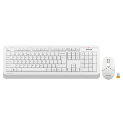 A4tech Set klávesnice+myš FG1012, Bezdrátový, US, bílá