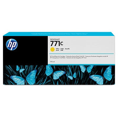 HP 771C Yellow DJ Ink Cart, 775 ml, B6Y10A