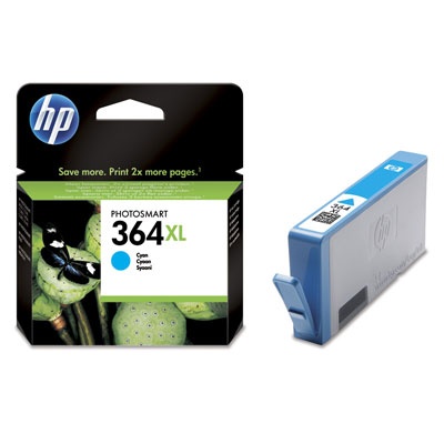 HP 364XL Cyan Ink Cart, 6 ml, CB323EE (750 pages)