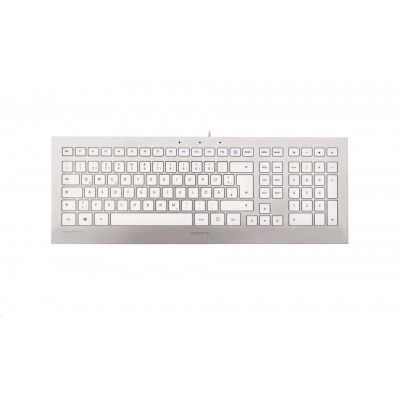 CHERRY klávesnice STRAIT 3.0, USB, EU, stříbrno-bílá
