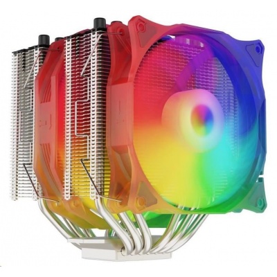 SilentiumPC chladič CPU Grandis 3 EVO ARGB, veľmi tichý, 1x140mm a 1x120mm ventilátor, 6 tepelných trubíc, PWM, pre Intel a AMD