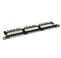 Solarix Patch panel 24xRJ45 CAT6 UTP s viazacou lištou čierny 0,5U SX24HD-6-UTP-BK