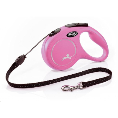 Flexi New Classic M snura 5m/20kg ruzova
