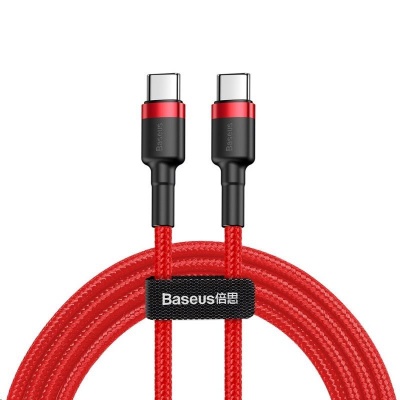 Nabíjací/dátový kábel Baseus Cafule Series USB-C na USB-C PD2.0 60W Blesk 2m, červený