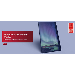 RICOH Portable LCD 150BW 15.6" 16:9 1920x1080 OLED 1ms 100,000:1 Wireless/Miracast USB-C/Li-Ion Battery Powered RICOH Portable LCD 150BW 15.6" 16:9 1920x1080 OLED 1ms 100,000:1 Wireless/Miracast USB-C/Li-Ion Battery Powered