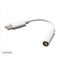 AKASA USB Type-C na 3.adaptér na 5 mm konektor slúchadiel, 10 cm, biely