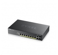 Zyxel GS2220-10HP 10-portový gigabitový PoE manažovaný L2 switch, 8x gigabitový RJ45, 2x gigabitový RJ45/SFP, PoE 180 W