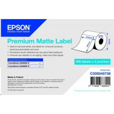 Rolka štítkov Epson, normálny papier, 210x297 mm