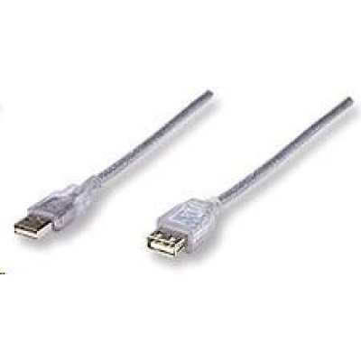 MANHATTAN USB kábel 2.0 A-A predĺženie 1,8 m (strieborná)